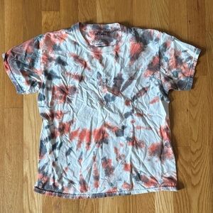 Gildan Youth M Orange and Black Tie-Dye T-Shirt